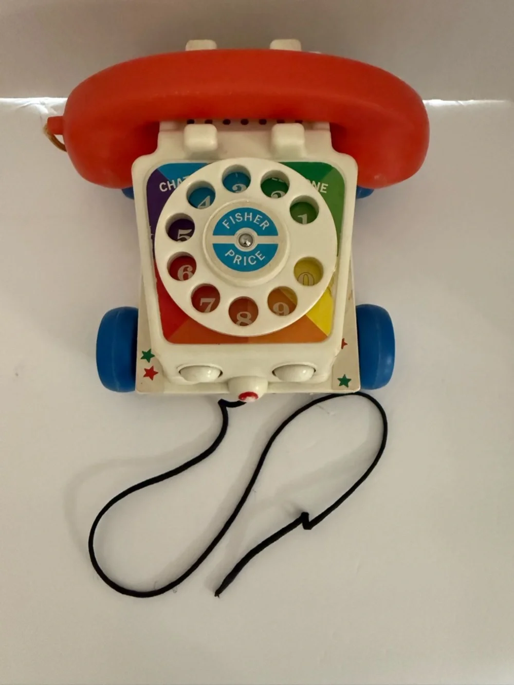 Fisher-Price Retro Pull-Along Rotary Phone Toy - Red, Blue, White, Yellow, Green